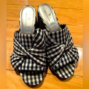 Women’s mules 6.5 black and white gingham pattern